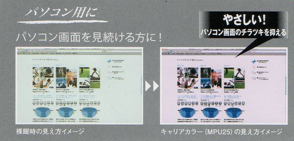 パソコン用にチラツキを抑え、疲労軽減